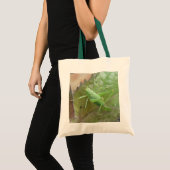 Groene Cricket op een Leaf Canvas tas (Voorkant (product))