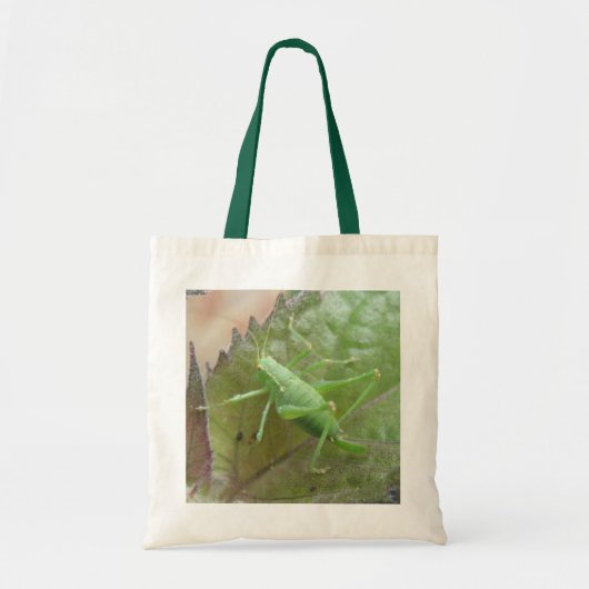 Groene Cricket op een Leaf Canvas tas (Voorkant)