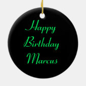 Groene cricket op een Leaf Custom Birthday Keramisch Ornament (Achterkant)