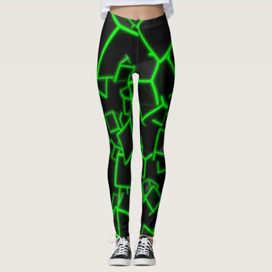 Groene Cubs Abstracte achtergrond Leggings (Voorkant)