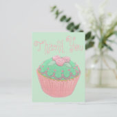 Groene Cupcake Bedankt Ansichtkaart Briefkaart (Staand voorkant)