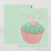 Groene Cupcake Bedankt Ansichtkaart Briefkaart (Voorkant / Achterkant)