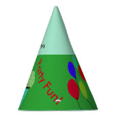 Groene Cupcake Gepersonaliseerde Verjaardag Petten Feesthoedjes (Rechts)