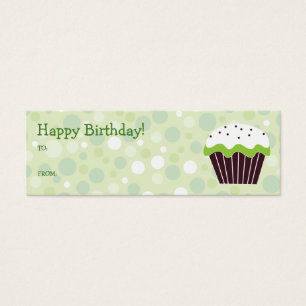 Groene Cupcake Gift Label Mini Visitekaartjes