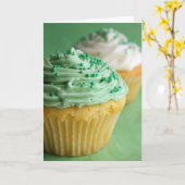 Groene Cupcake! Kaart (Gele Bloem)