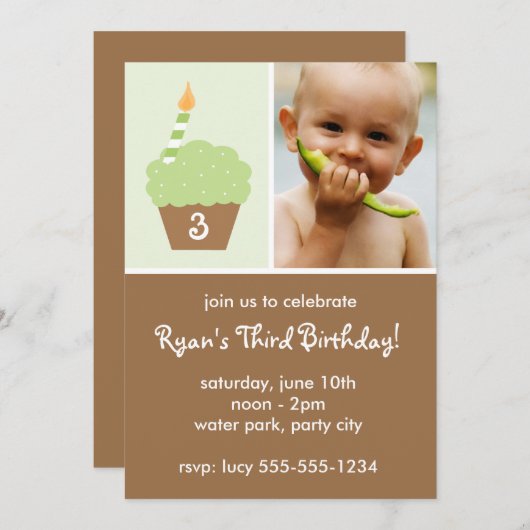 Groene Cupcake Kaart (Voorkant / Achterkant)