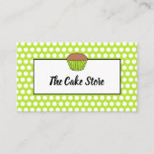 Groene Cupcake & Polka Dot, Cake Maker, Cake Store Visitekaartje (Voorkant)