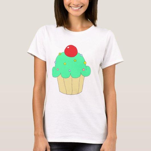 Groene Cupcake T-shirt (Voorkant)