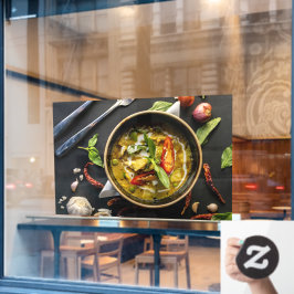 Groene Curry Thais Eten Kruiden Kruiden Keuken Cur Raamsticker