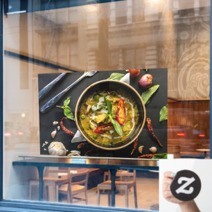 Groene Curry Thais Eten Kruiden Kruiden Keuken Cur Raamsticker