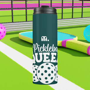 Groene Custom Monogram Pickleball Queen Thermosbeker
