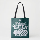 Groene Custom Monogram Pickleball Queen Tote Bag (Voorkant)