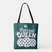 Groene Custom Monogram Pickleball Queen Tote Bag (Achterkant)
