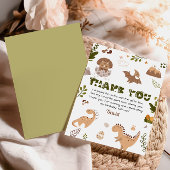 Groene Cute Neutrale Prehistorische Dinosaurussen Bedankkaart