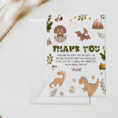 Groene Cute Neutrale Prehistorische Dinosaurussen Bedankkaart