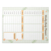 Groene Cute Speelse Doodle Wekelijkse Studie PLANN Notitieblok (Voorkant)