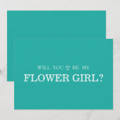 Groene Cute Wil je mijn bloemenmeisje zijn Kaart (Voorkant / Achterkant)