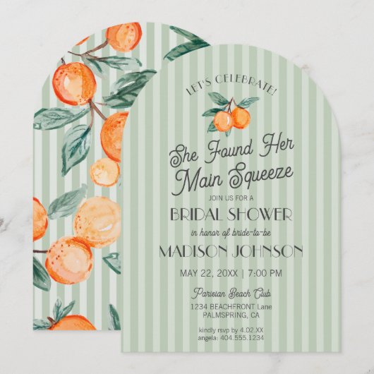 Groene Cutie Main Squeeze Citrus Vrijgezellenfeest Kaart (Voorkant / Achterkant)