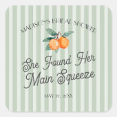 Groene Cutie Main Squeeze Vrijgezellenfeest Envelo Vierkante Sticker (Voorkant)