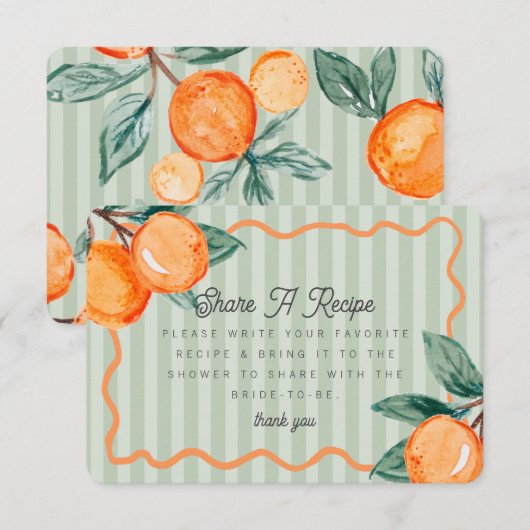 Groene Cutie Pastel Citrus Bruids Deel een recept Informatiekaartje (Voorkant / Achterkant)
