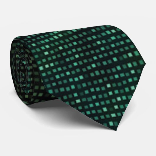 Groene Cyber Glitz Keelband Stropdas (Opgerold)