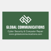 Groene Cyber Technologie Computerbedrijf Aangepast Rechthoekige Sticker (Voorkant)