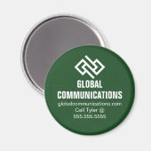 Groene Cyber Technologie Computerbedrijf Custom Magneet (Voorkant / Achterkant)