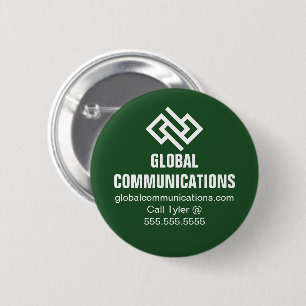 Groene Cyber Technologie Computerbedrijf Custom Ronde Button 5,7 Cm