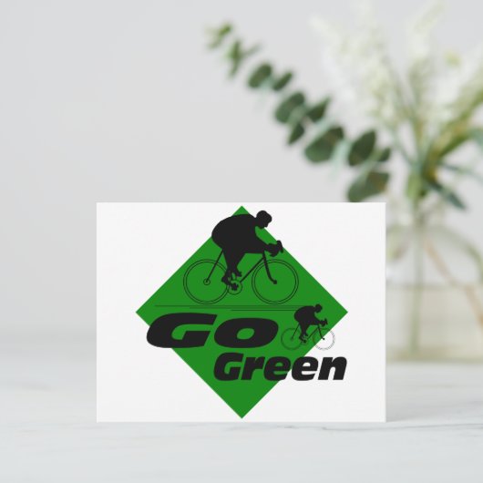 Groene cyclus briefkaart (Staand voorkant)