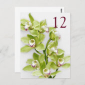 Groene Cymbidium Orchid Bloemen Tafel Kaarten (Voorkant / Achterkant)