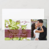 Groene Cymbidium Orchid Bruiloft Dank u Fotokaart Bedankkaart (Voorkant / Achterkant)