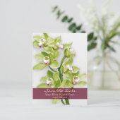 Groene Cymbidium Orchid Bruiloft Save the Date Aankondigingskaart (Staand voorkant)