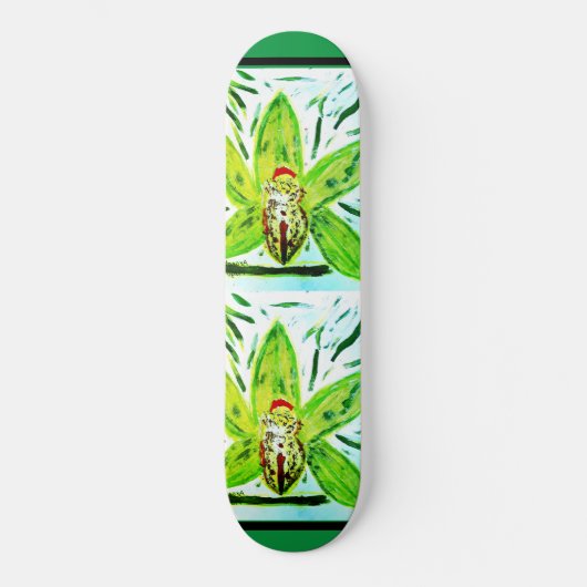 Groene Cymbidium Orchid Persoonlijk Skateboard (Voorkant)