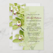 Groene Cymbidium Orchid Retirement Invitation Kaart (Voorkant / Achterkant)