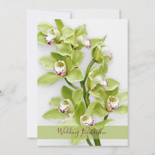 Groene Cymbidium Orchid Weddenschap 5x7 Grootte Kaart (Voorkant)