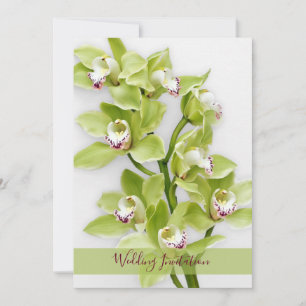 Groene Cymbidium Orchid Weddenschap 5x7 Grootte Kaart