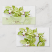 Groene Cymbidium Orchidee Bloemen Trouwplaats Kaar Plaatskaartje (Voorkant / Achterkant)