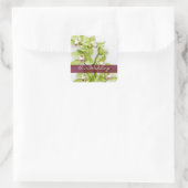 Groene Cymbidium Orchidee Bruiloft Vierkante Stick Sticker (Tas)