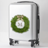 Groene Cypress met standaard monogram Sticker (Koffer)