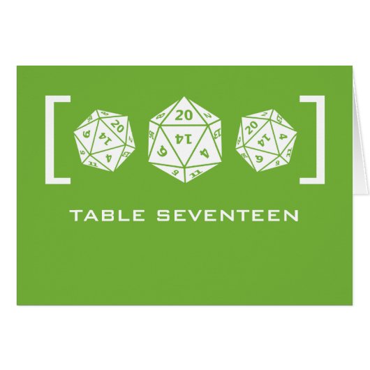 Groene D20-desktop met gamertabel Kaart (Voorkant Horizontaal)