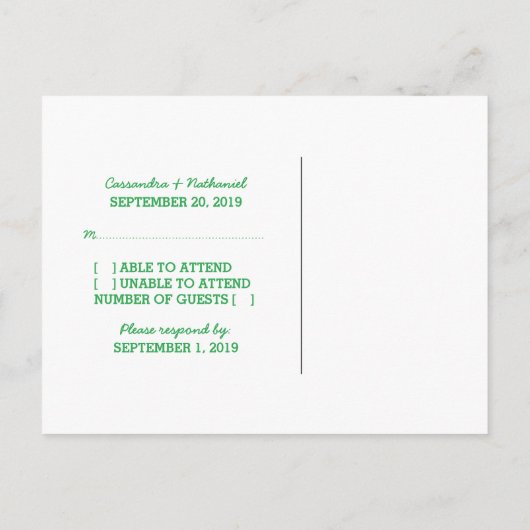 Groene D20 Dice Response Briefkaart (Achterkant)