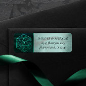 Groene D20 | Fantasy Tabletop Dice Address Etiket