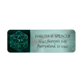 Groene D20 | Fantasy Tabletop Dice Address Etiket (Voorkant)