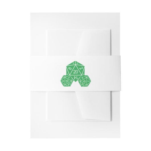 Groene D20-ijsband Uitnodigingen Wikkel (Voorkant Voorbeeld)