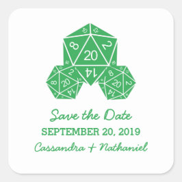 Groene D20-muis Bewaar de Stickers Datum