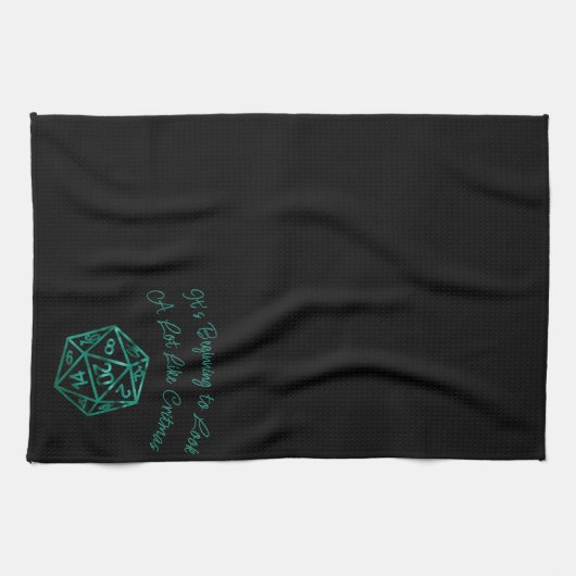 Groene D20-ritmes | Fantasy Tabletop Gamer Dice Theedoek (Horizontaal)