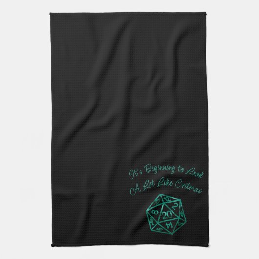 Groene D20-ritmes | Fantasy Tabletop Gamer Dice Theedoek (Verticaal)