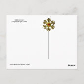 GROENE DAHLIA BLOEM BRIEFKAART (Achterkant)