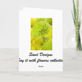 Groene Dahlia bloem ... Dank je kaart (Achterkant)
