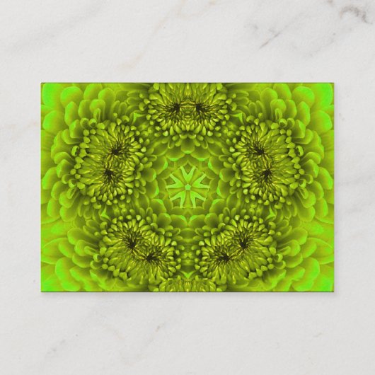 GROENE DAHLIA BLOEMBLAADJES EMERALD GEM MONOGRAM VISITEKAARTJE (Achterkant)